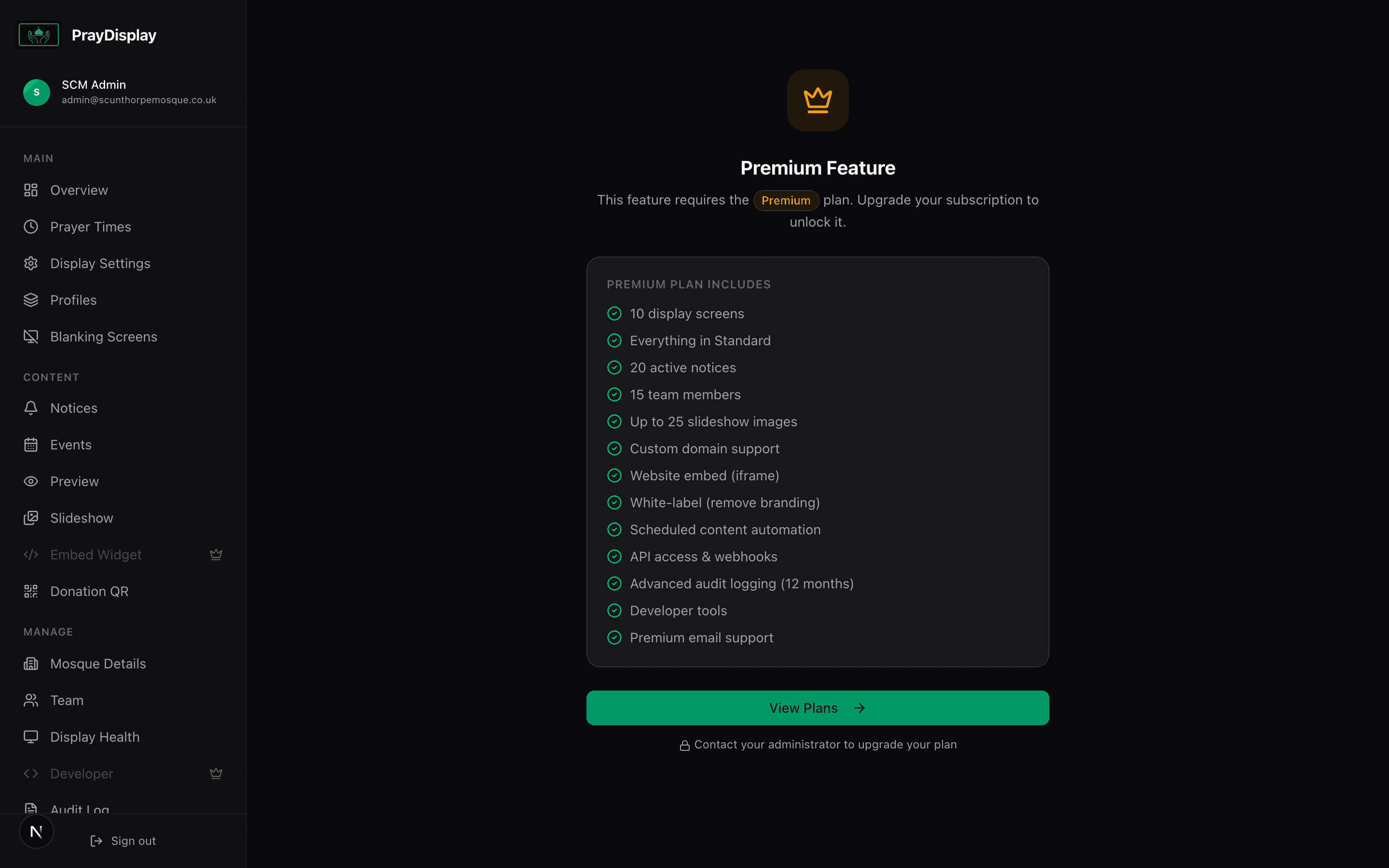 Developer API page showing API keys and webhook configuration